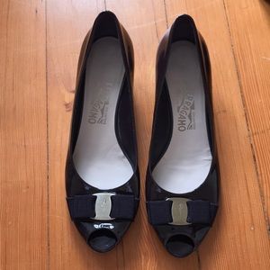 Ferragamo flat with slight heel